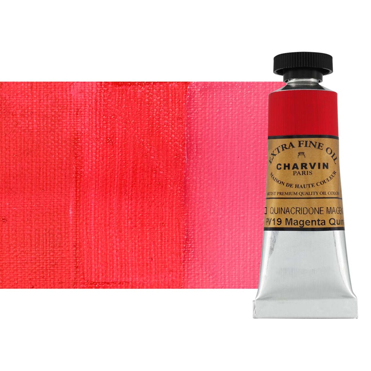 Charvin Extra Fine Oil Paint, Quinacridone Magenta 20 ml - Triple-Milled, Rich Texture, Poppy Oil-Based, Light-Fast, Handmade, Archival Quality